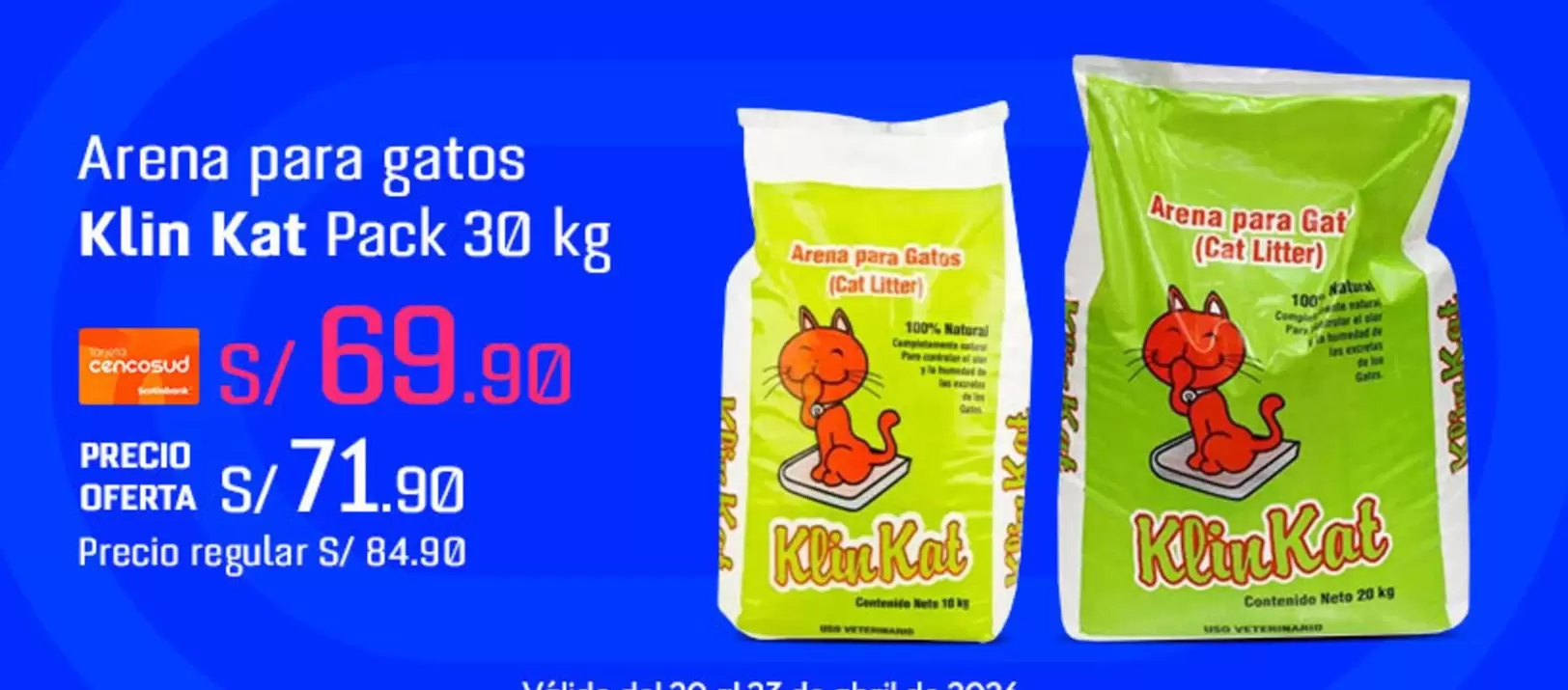 Klin Kat - Arena para gatos  Pack 30 kg