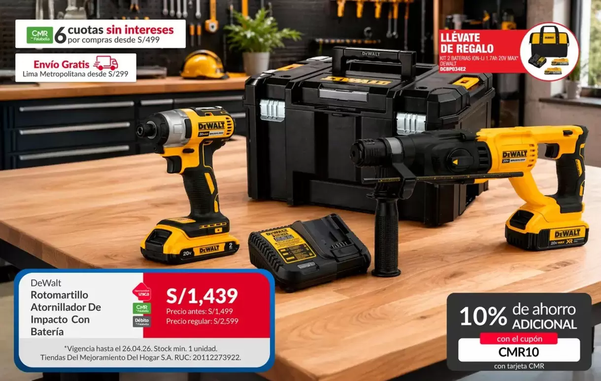 DeWalt - Rotomartillo De Impacto Con Batería