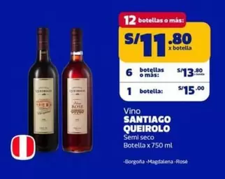 Santiago Queirolo - Vino Semi seco Botella