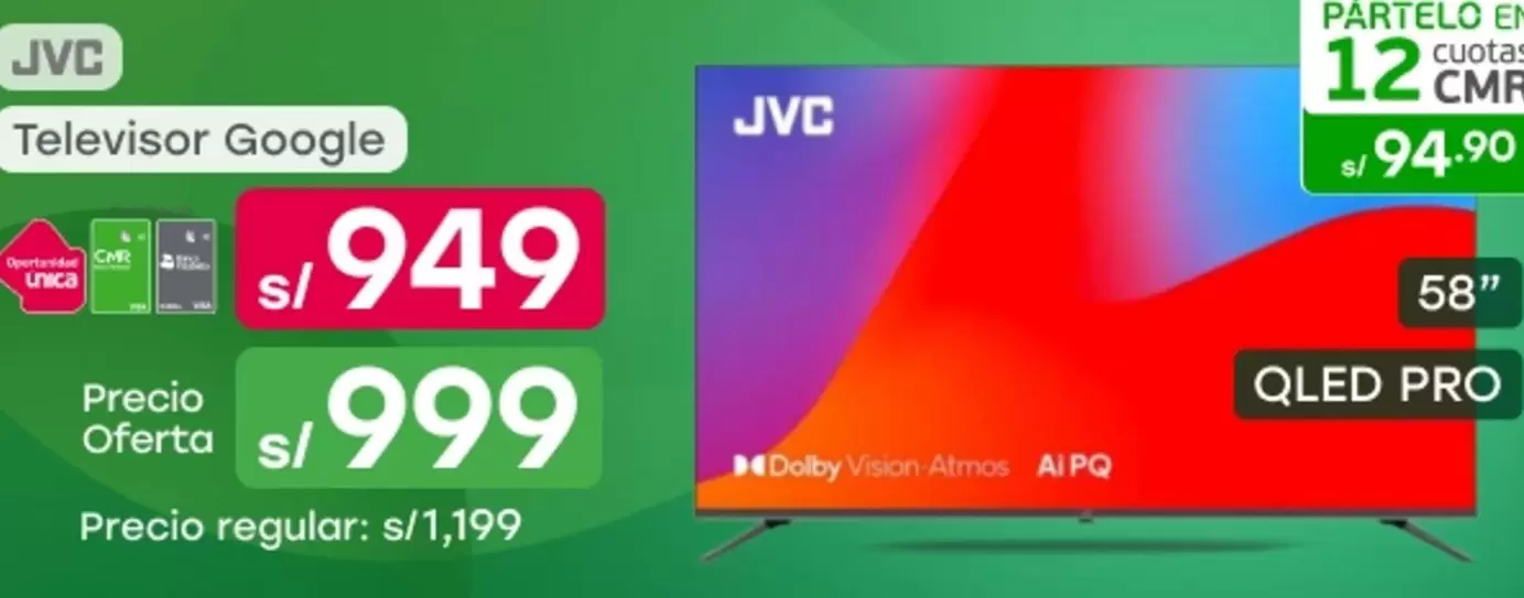 JVC - Televisor Google QLED PRO