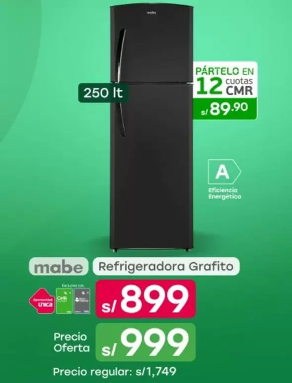 Mabe - Refrigeradora Grafito