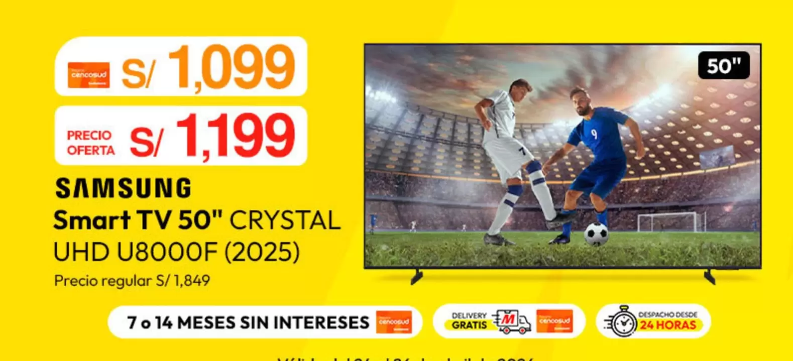 Samsung - Smart TV 50" CRYSTAL UHD U8000F (2025)