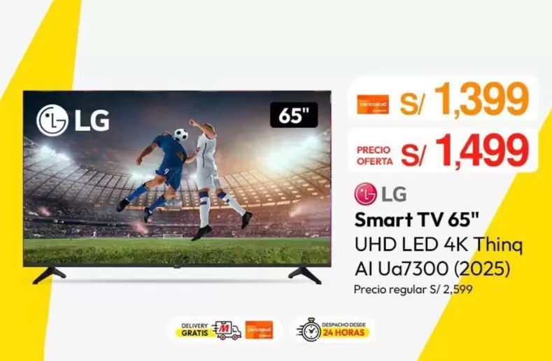 Lg - Smart TV 65" UHD LED 4K ThinQ AI Ua7300 (2025)