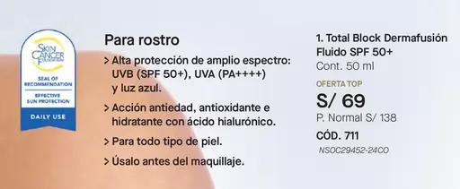Effective - Total Block Dermafusión Fluido SPF 50+