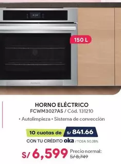 HORNO ELÉCTRICO FCWM3027AS / Cod. 131210
