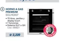GN - HORNO A GAS PREMIUM SOLHO007