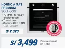 GN - HORNO A GAS PREMIUM SOLHO007