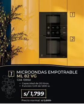 MICROONDAS EMPOTRABLE ML 82 VG