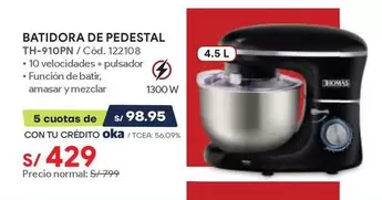 Thomas - BATIDORA DE PEDESTAL TH-910PN