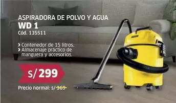 WD - ASPIRADORA DE POLVO Y AGUA  1 Cód. 135511
