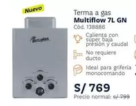 Rotoplas - Termo a gas Multiflow 7L GN Cód. 138886