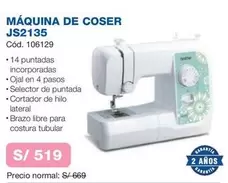Brother - MÁQUINA DE COSER JS2135