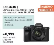 Sony - ILCE-7M4M Cámara profesional Full Frame Mirrorless con lente SEL28702