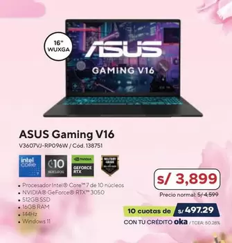 Asus - Gaming V16 V3607VJ-RP096W / Cód. 138751