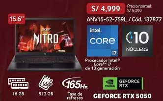 Acer - ANV15-52-759L / Cód. 137877