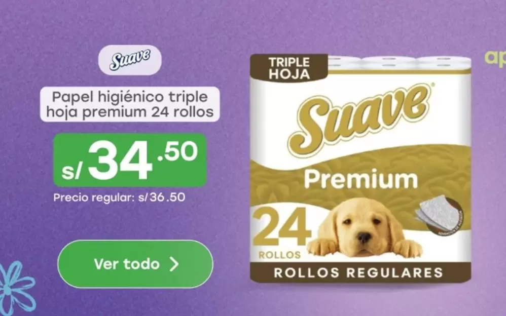 Suave - Papel higiénico triple hoja premium