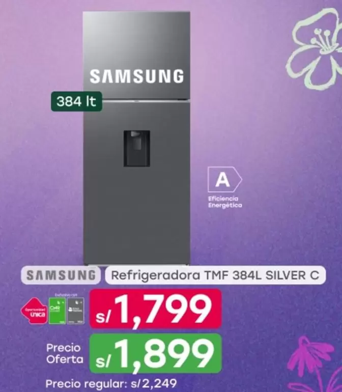 Samsung - Refrigeradora TMF 384L SILVER C