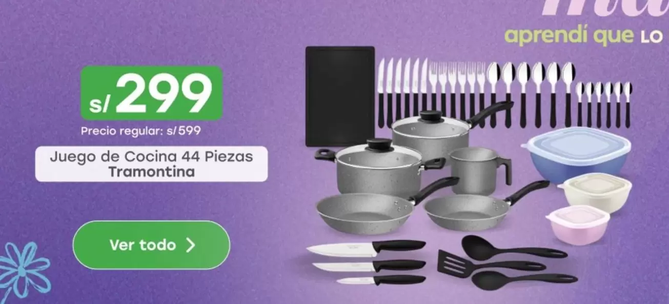 Tramontina - Juego de Cocina 44 Piezas