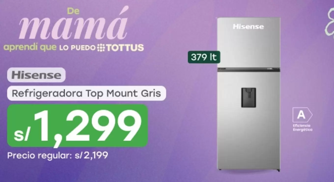 Hisense - Refrigeradora Top Mount Gris