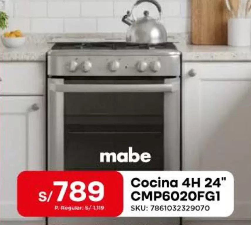 Mabe - Cocina 4H 24" CMP6020FG1