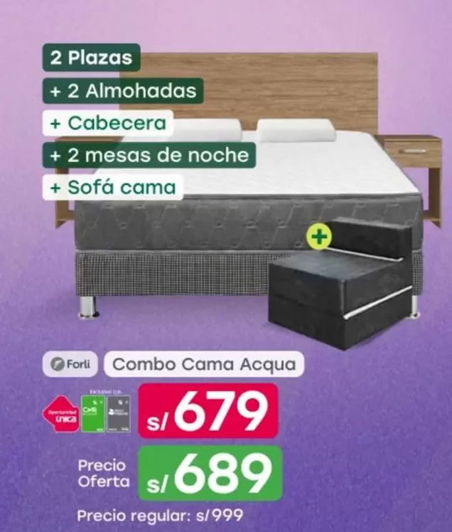 Forli - Combo Cama Acqua