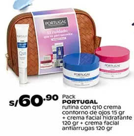 Portugal - rutina con q10 crema contorno de ojos + crema facial hidratante + crema facial antiarrugas