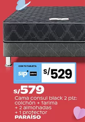 Cama consul black 2 plz