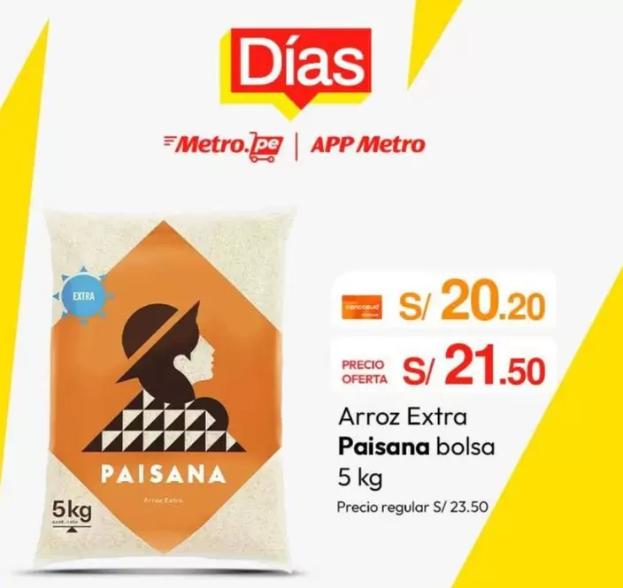 Metro - Arroz Extra Paisana bolsa