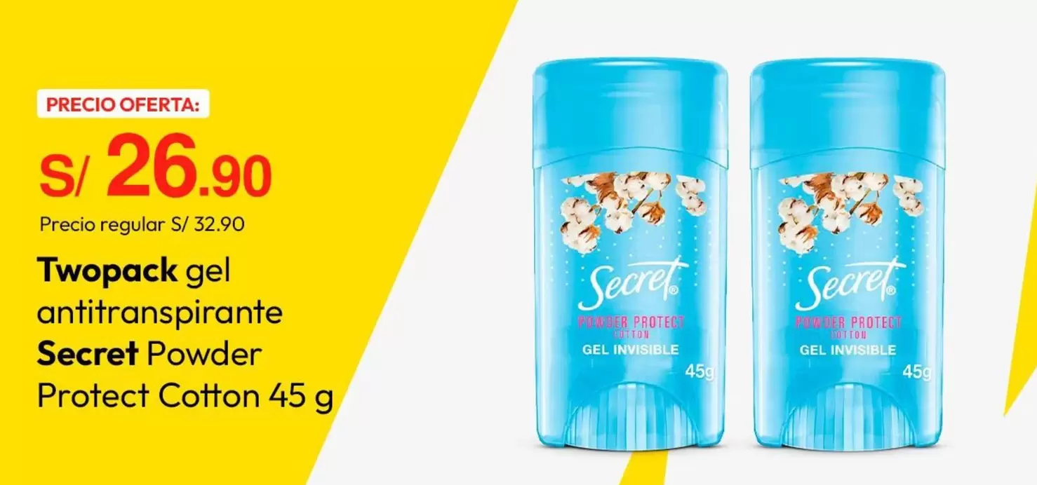 Secret    - Twopack gel antitranspirante Protect Cotton