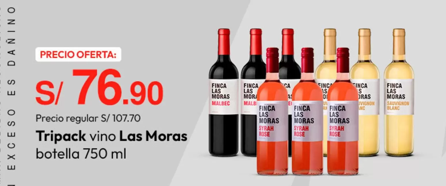 Las Moras - Tripack vino  botella 750 ml
