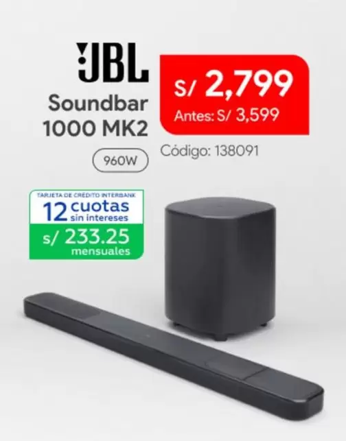JBL - Soundbar 1000 MK2