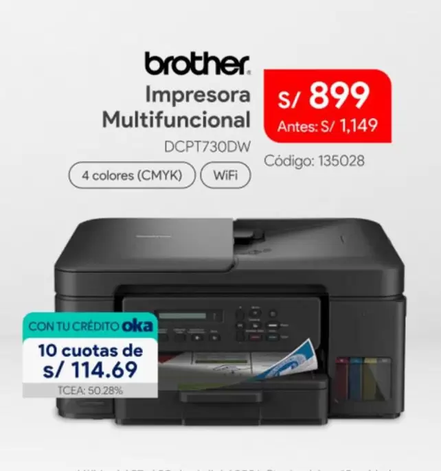 Brother - Impresora Multifuncional DCPT720DW