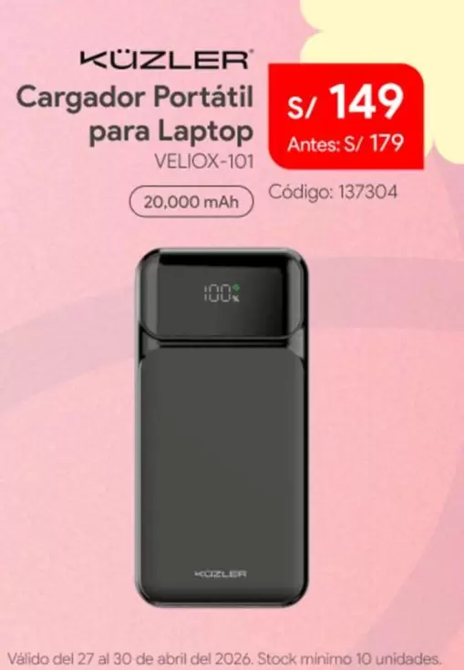 Cargador Portátil para Laptop VELIOX-101