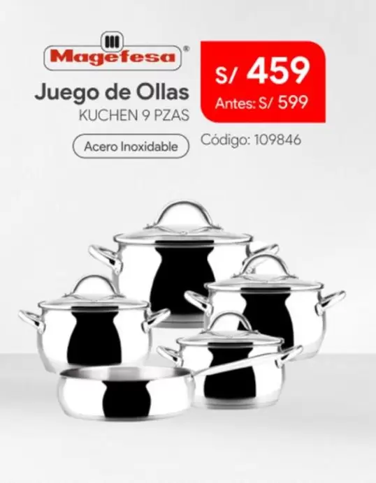 Magefesa - Juego de Ollas KUCHEN 9 PZAS