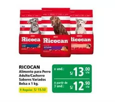 Ricocan - Alimento para Perro Adulto/Cachorro Sabores Variados Bolsa x 1 kg