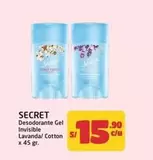 Secret    - Desodorante Gel Invisible Lavanda/ Cotton