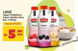 Laive - Yogurt Probióticos Fresa/ Vainilla/ Mora