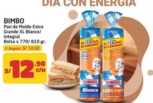 Bimbo - Pan de Molde Extra Grande XL Blanco/Integral