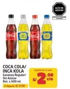 Coca-Cola - Gaseosa Regular/Sin Azúcar Bot. x 600 ml
