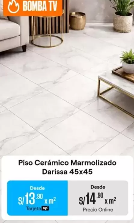 Piso Cerámico Marmolizado