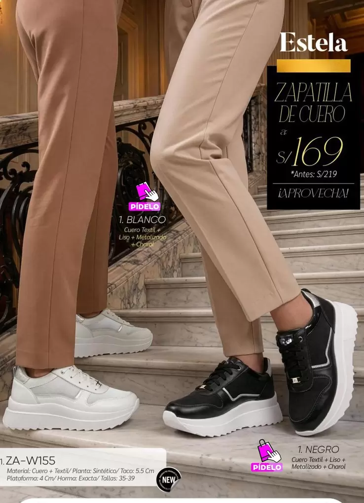 ZAPATILLA DE CUERO ZA-W155