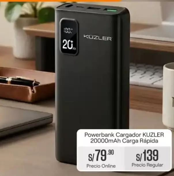 Powerbank Cargador 20000mAh Carga Rápida