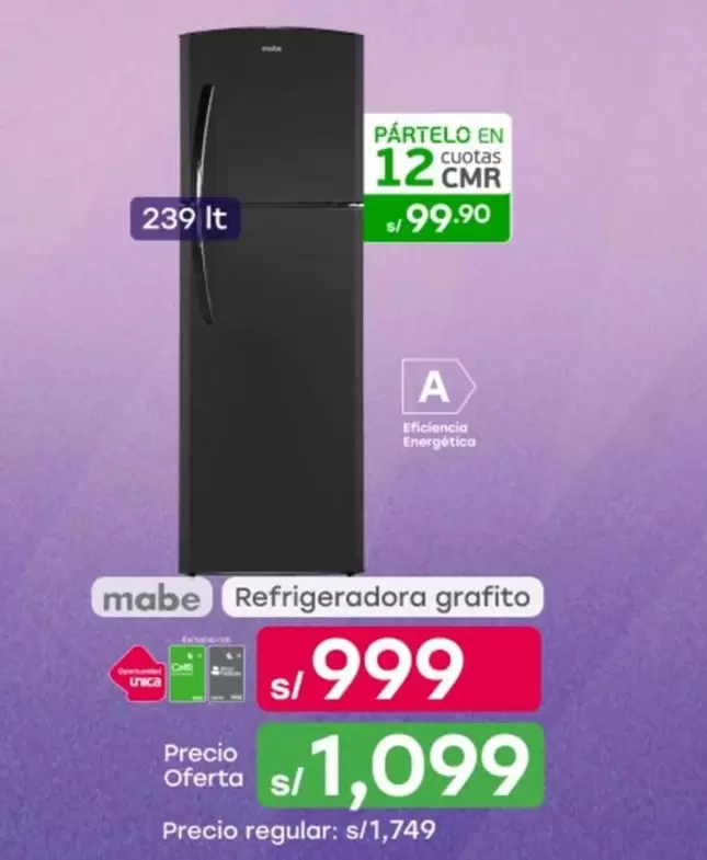 Mabe - Refrigeradora grafito