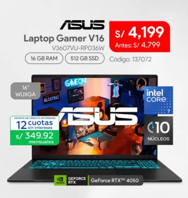 Asus - Laptop Gamer V16 V3607VU-RP036W