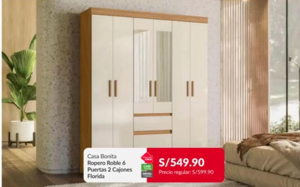 Florida - Ropero 6 Puertas 2 Cajones