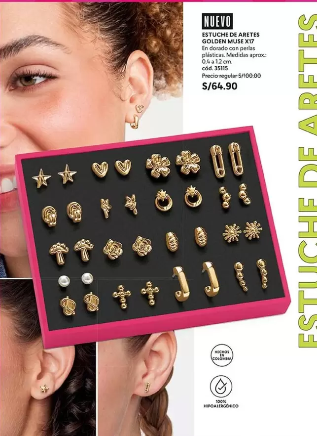 Dorado - ESTUCHE DE ARETES GOLDEN MUSE X17