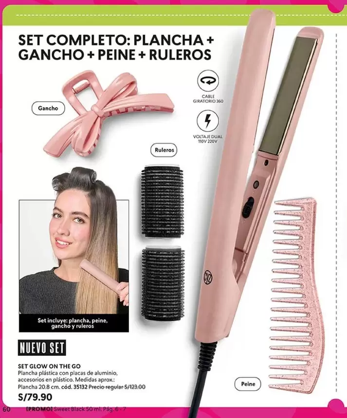 360 - SET COMPLETO: PLANCHA + GANCHO + PEINE + RULEROS