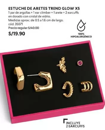 Dorado - Estuche de aretes TREND GLOW XS