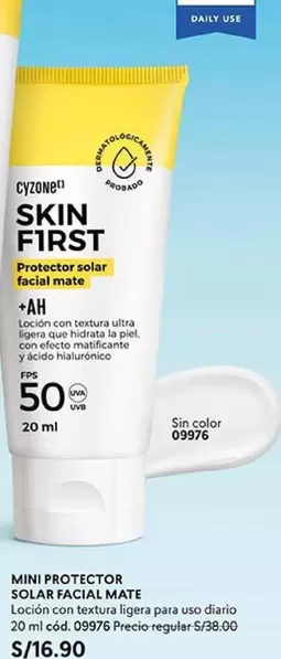 Piel - MINI PROTECTOR SOLAR FACIAL MATE 20 ml cód. 09976