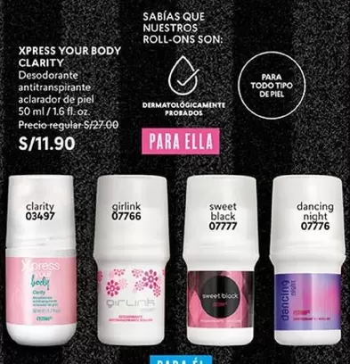 Piel - XPRESS YOUR BODY CLARITY Desodorante antitranspirante aclarador de piel